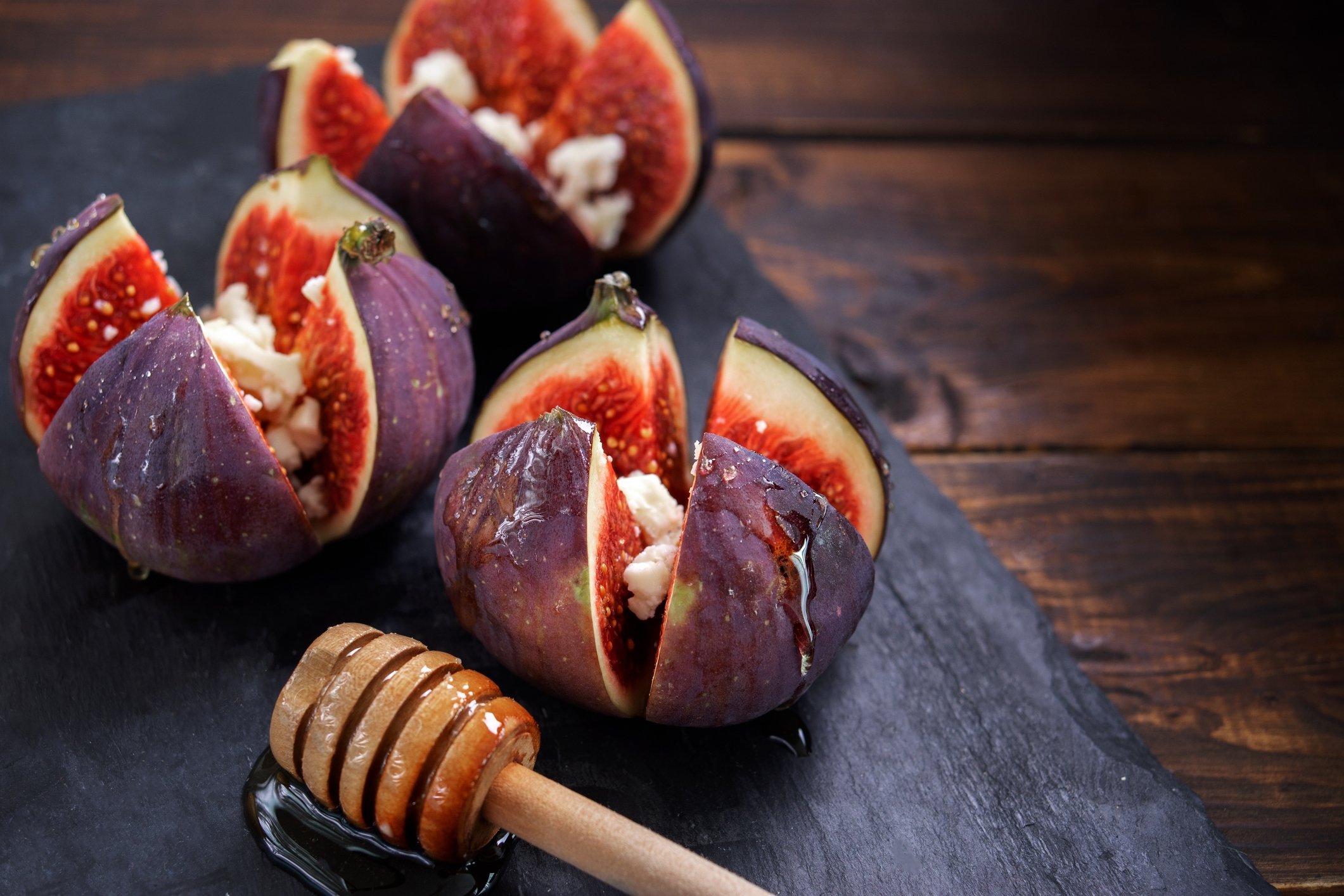 Stuff figs with crumbled feta and drizzle some honey on top for an indulgent snack. (iStock Photo)