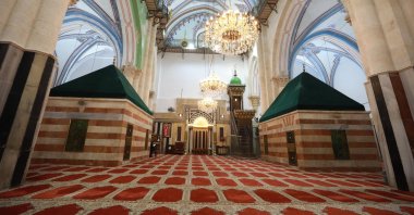 The maqams at the Al-Haram Al-Ibrahimi Mosque, Hebron, southern West Bank, Palestine, Sept.10, 2020. (AA PHOTO)