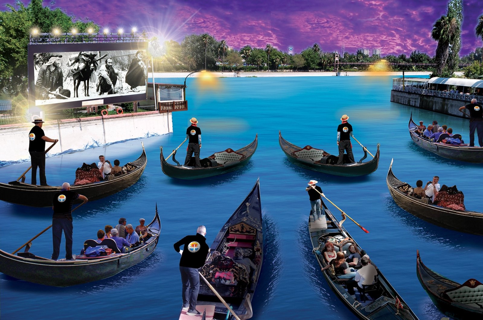 An illustration shows the gondola project being held as part of the 27th International Golden Boll Film Festival, Sept. 11, 2020. (İHA PHOTO)