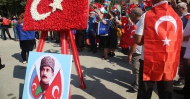 On the occasion of the 102nd anniversary of Baku's liberation, a ceremony was organized at the Turkish martyr's cemetery in Baku, Azerbaijan, Sept.15, 2020 (AA Photo)
