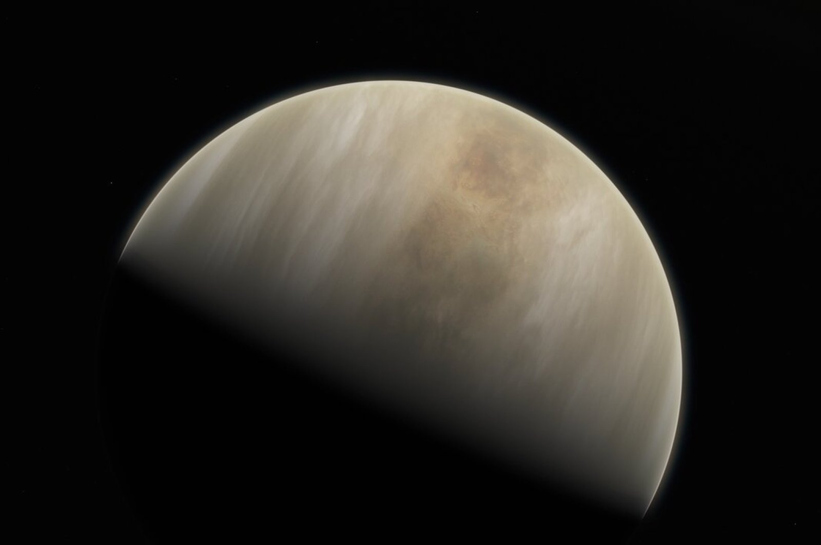 A handout photo made available by the European Southern Observatory shows an artistic impression of Solar System neighbor Venus, where scientists have confirmed the detection of phosphine molecules, as reported in a study released in the Nature Astronomy journal on September 14, 2020. (EPA/ESO/M. Kornmesser & NASA/JPL/Caltech / HANDOUT)