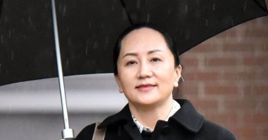 In this file photo taken on Jan. 23, 2020, Huawei chief financial officer Meng Wanzhou leaves her Vancouver home to go to her extradition hearing in British Columbia Supreme Court in Vancouver, British Columbia. (AFP Photo)