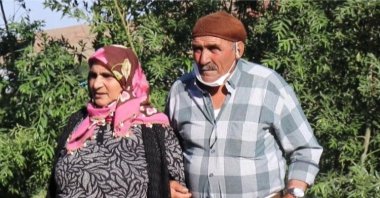 Hanım Turan (L) with her brother Ihsan in Kars, eastern Turkey, Aug. 18, 2020. (DHA Photo)