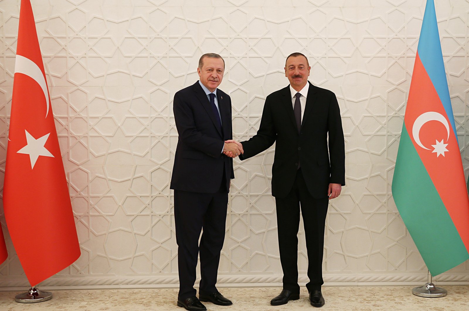 President Recep Tayyip Erdoğan and Azerbaijani President Ilham Aliyev, Oct. 31, 2017. (AA Photo)