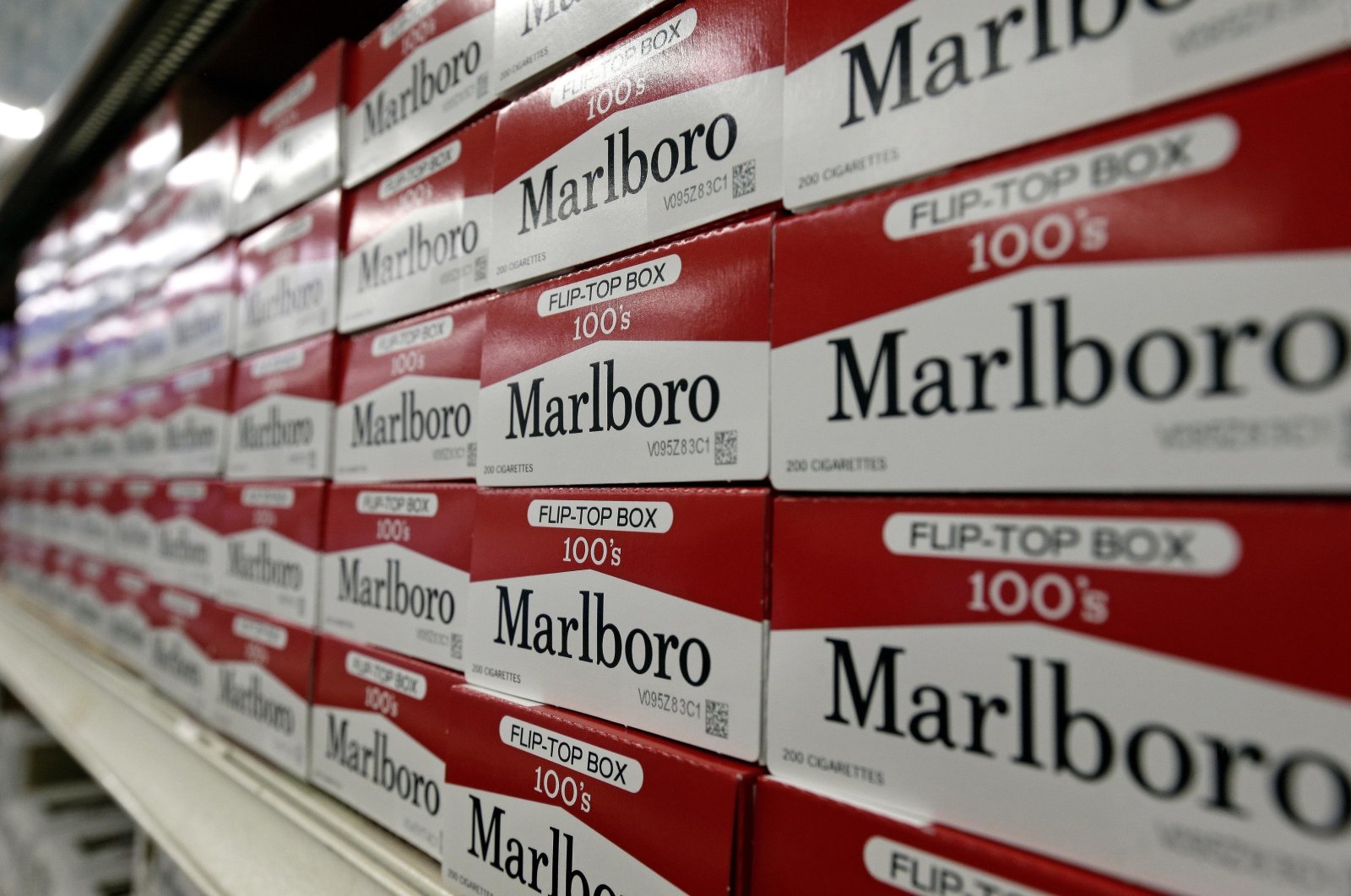 Cartons of Marlboro cigarettes on the shelves at JR outlet in Burlington, North Carolina, U.S., June 14, 2018. (AP Photo)