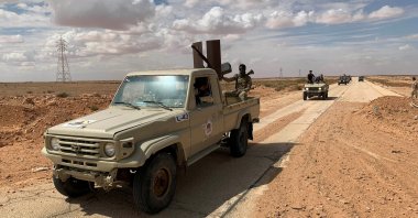 Troops loyal to Libya's internationally recognized government patrol the area in Zamzam, near Abu Qareen, Libya September 15, 2020. (REUTERS Photo)