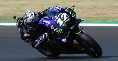 Yamaha's Maverick Vinales in action during Emilia Romagna MotoGP, in Misano, Italy, Sept. 20, 2020. (Reuters Photo)
