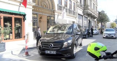 The car where U.S. journalist Andre Vltchek was found dead inside in Istanbul, Turkey, Sept. 22, 2020. (DHA Photo)