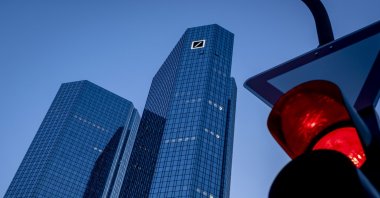 The headquarters of Deutsche Bank is seen in Frankfurt, Germany, May 18, 2020. (AP Photo)