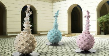 A view from the "Resilience" exhibit by Anke Eilergerhard at Anna Laudel Gallery, Istanbul, 2020.