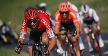 Team Arkea-Samsic rider Warren Barguil of France in action during the 16th stage of Tour de France, near Villard de Lans, France, Sept. 15, 2020. (Reuters Photo)