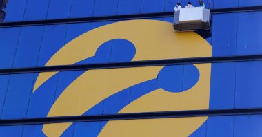 The logo of Turkcell on the Tat Towers in Istanbul, Turkey, June 29, 2016. (Reuters Photo)