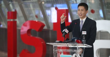 China's Consul General in Istanbul Cui Wei speaks at Istanbul Airport, Turkey, Sept. 22, 2020. (AA Photo)