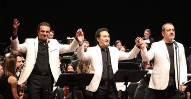 The Three Tenors Şenol Talınlı (L), Ayhan Uştuk (C) and Aykut Çınar.