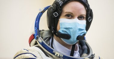 Expedition 64 crewmember NASA astronaut Kate Rubins, is seen during Soyuz qualification exams, Sept. 23, 2020, at the Gagarin Cosmonaut Training Center in Star City, Russia.(NASA Photo via AP)