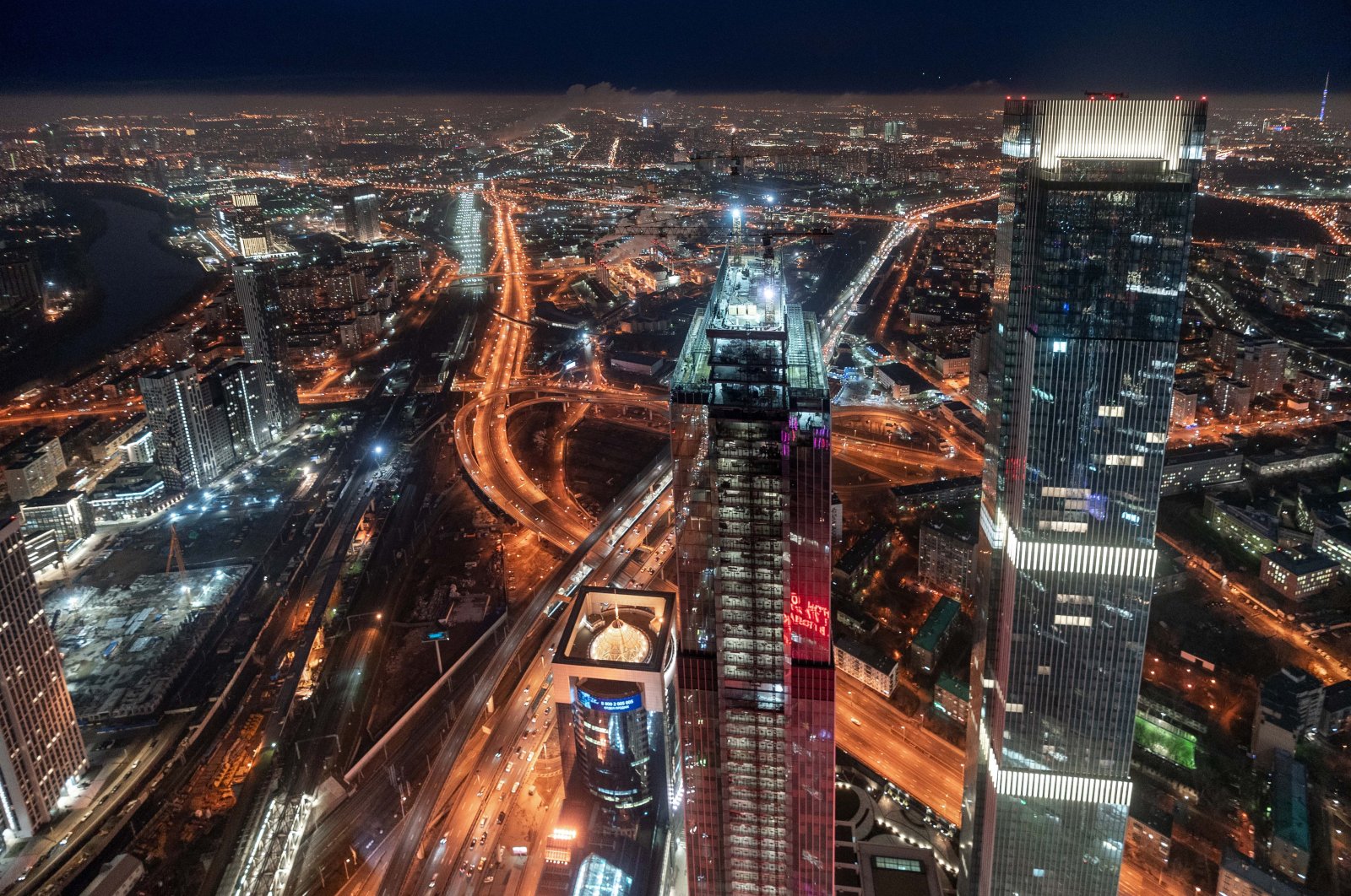 A top view of Neva Towers located in Russia's capital Moscow. (AA Photo)