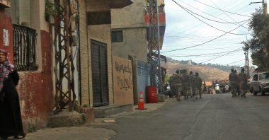 Lebanese soldiers deploy in Ain Qana after an explosion rocked a Hezbollah site in the southern village, Sept. 22, 2020. (AFP Photo)