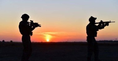 The silhouettes of Turkish soldiers are seen in this undated photo released on Sept. 28, 2020. (DHA Photo)