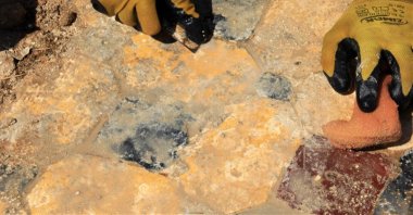 The sun disc found in northwestern Edirne province proves that Thracians studied astronomy, Turkey, Sept. 22, 2020. (AA Photo)