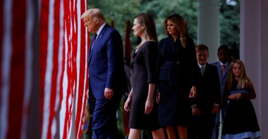 U.S. President Donald Trump arrives to hold an event to announce his nominee for the U.S. Court of Appeals for the Seventh Circuit Judge Amy Coney Barrett to fill the Supreme Court seat left vacant by the death of Justice Ruth Bader Ginsburg, who died on Sept. 18, at the White House in Washington, D.C., Sept. 26, 2020. (Reuters Photo)