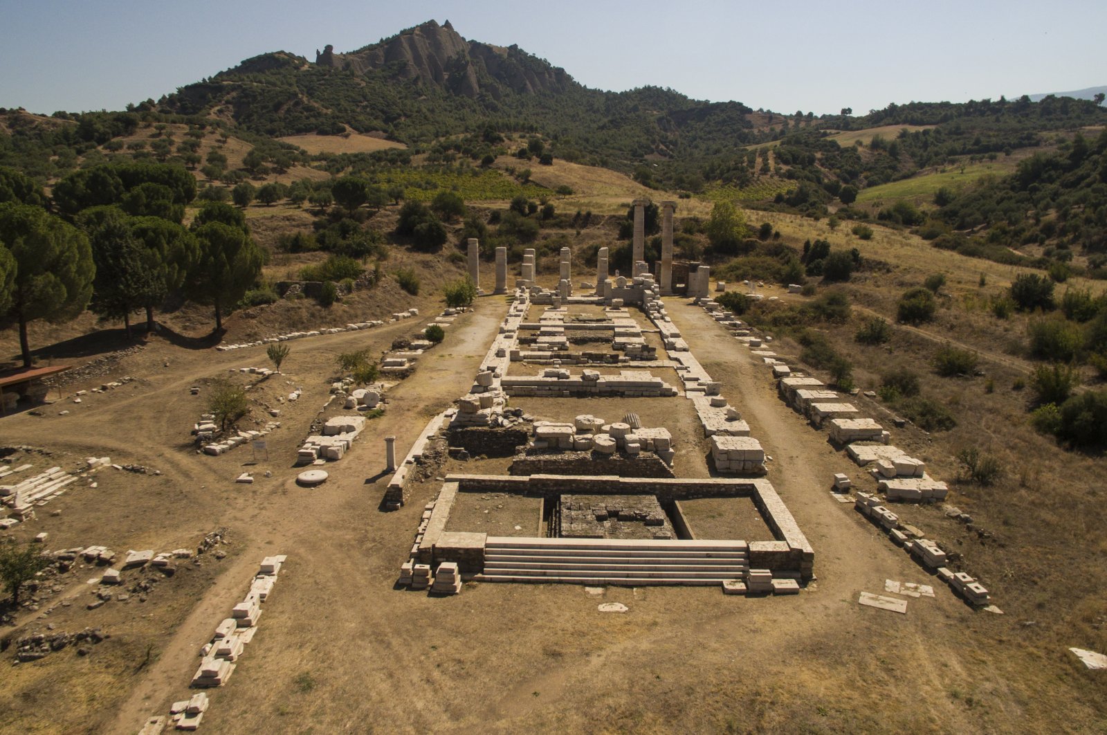 A view from the Temple of Artemis in the ancient city of Sardis, Manisa, western Turkey, Sept. 28, 2020. (AA PHOTO)