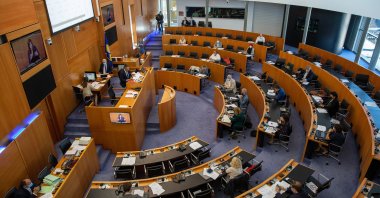 Illustration picture shows a plenary session of the parliament of Brussels Region in Brussels, Sept. 21, 2020. (Reuters Photo)