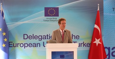 Head of the EU Delegation to Turkey Ambassador Nikolaus Meyer-Landrut announced five new projects for refugees in Turkey, Sept. 29, 2020 (Courtesy of the EU delegation in Turkey)