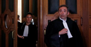 French lawyer Laurent Bayon, who defends Rwandan genocide suspect Felicien Kabuga, leaves the courtroom after the initial extradition hearing for Felicien Kabuga at the Paris courthouse, France, May 20, 2020. (Reuters Photo)
