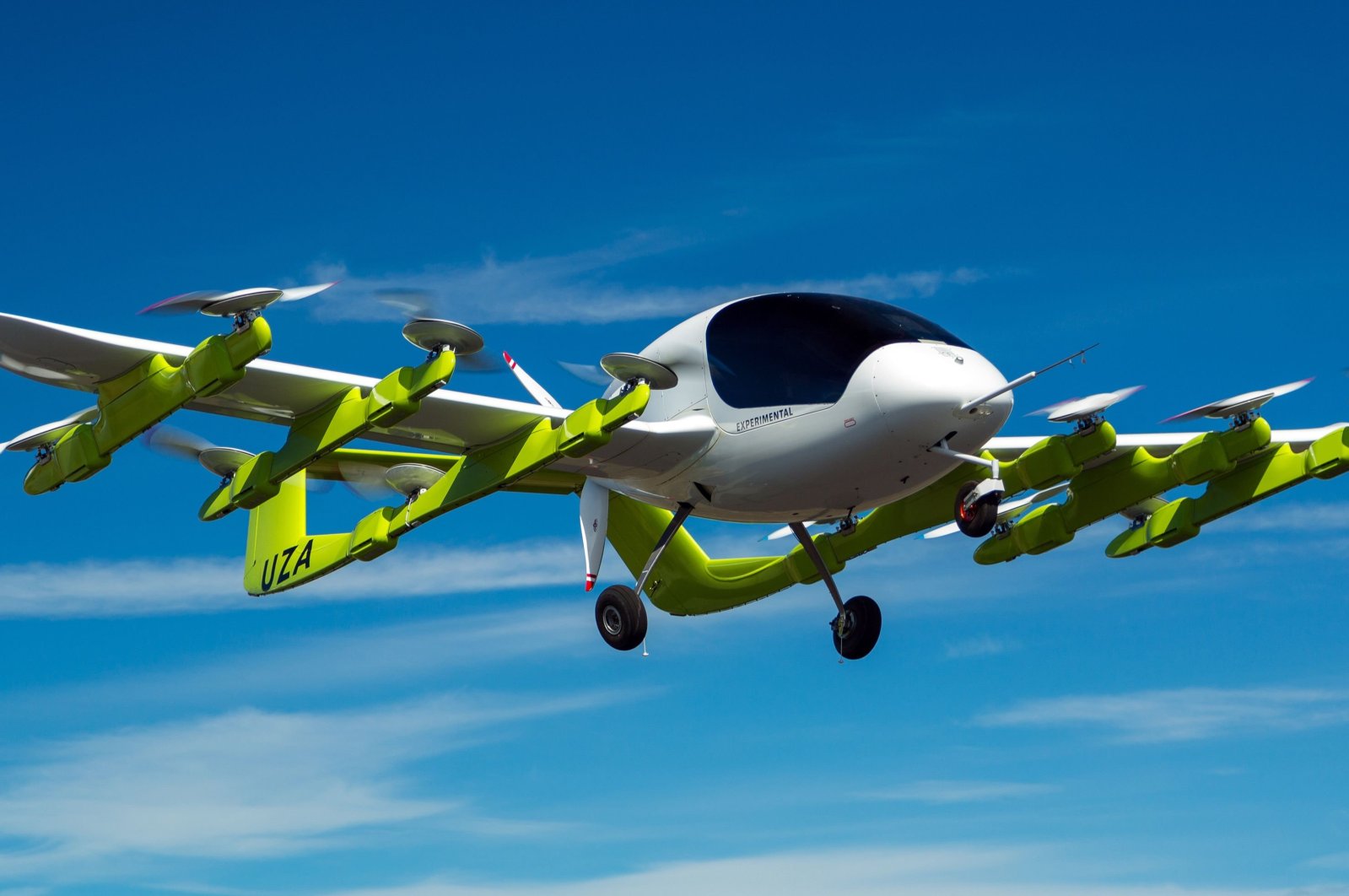 A "CORA" electric-powered air taxi is seen inflight in this handout picture from New Zealand based aviation company Zephyr Airworks on March 13, 2018. (AFP Photo)