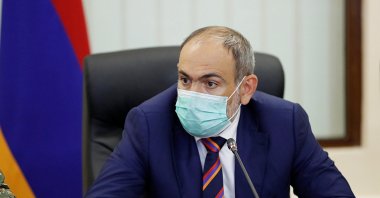 Armenian Prime Minister Nikol Pashinian meets with the country's military leadership following the clashes with the Azerbaijani Armed Forces over the  Nagorno-Karabakh region, Yerevan, Armenia, Sept. 27, 2020. (REUTERS Photo)