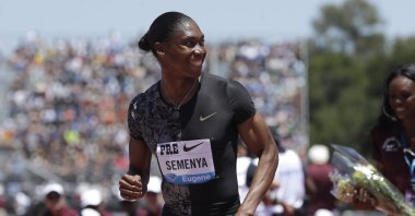 South Africa's Caster Semenya smiles after winning the women's 800-meter race during the Prefontaine Classic, an IAAF Diamond League athletics meeting, in Stanford, California, U.S., June 30, 2019. (AP Photo)