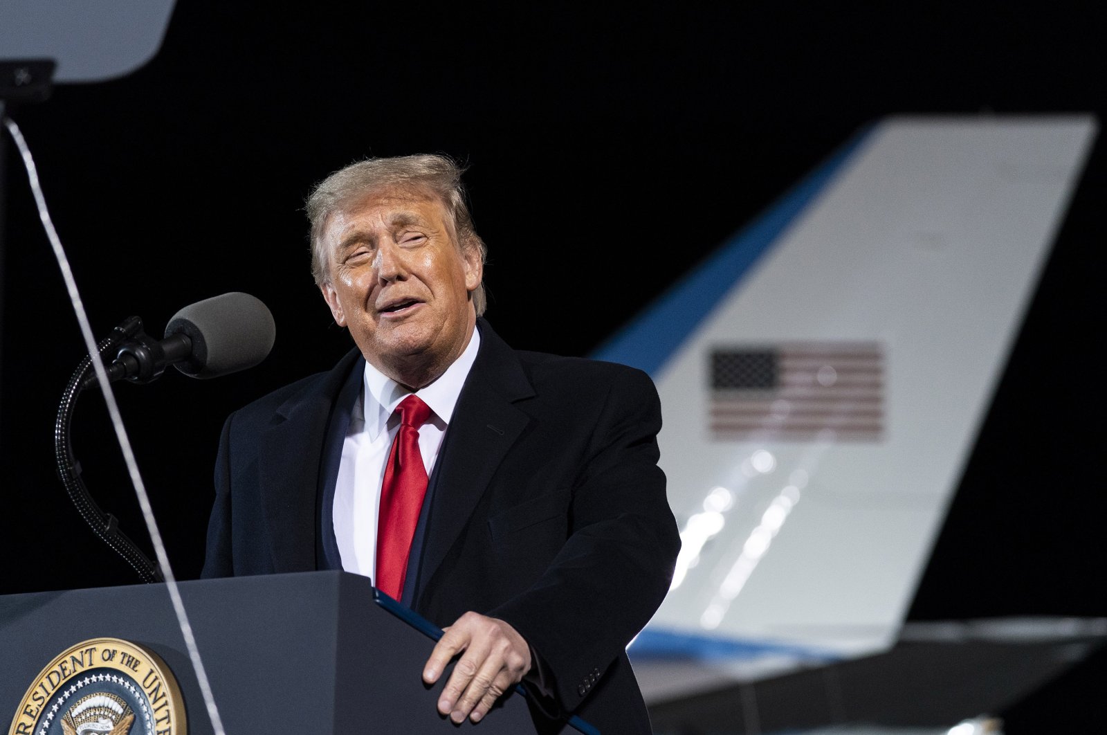 President Donald Trump speaks at a campaign rally at Duluth International Airport, Wednesday, Sept. 30, 2020, in Duluth, Minn. (AP Photo)
