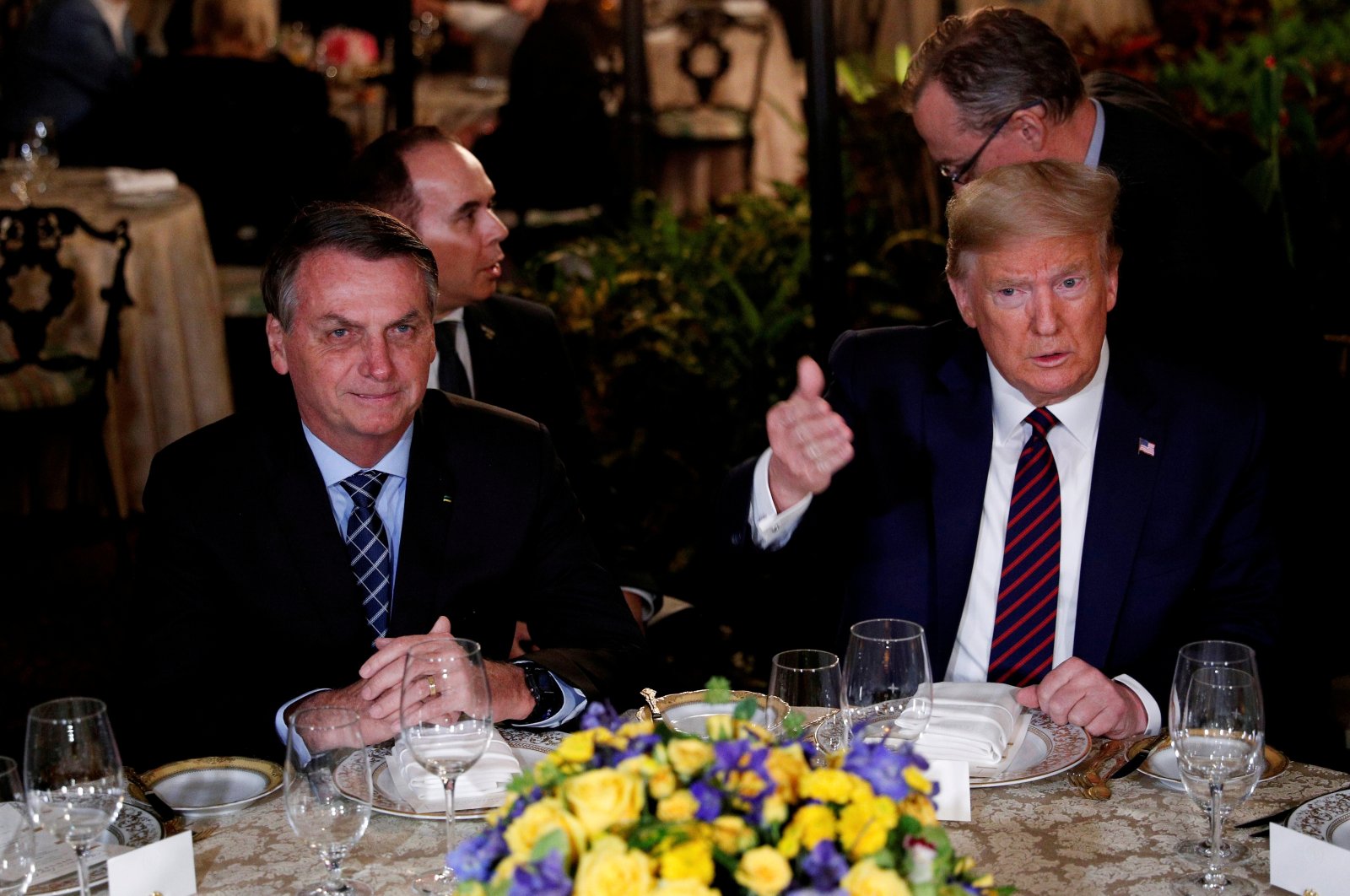 U.S. President Donald Trump hosts a working dinner with Brazilian President Jair Bolsonaro at the Mar-a-Lago resort, Palm Beach, Florida, U.S., March 7, 2020. (Reuters Photo)