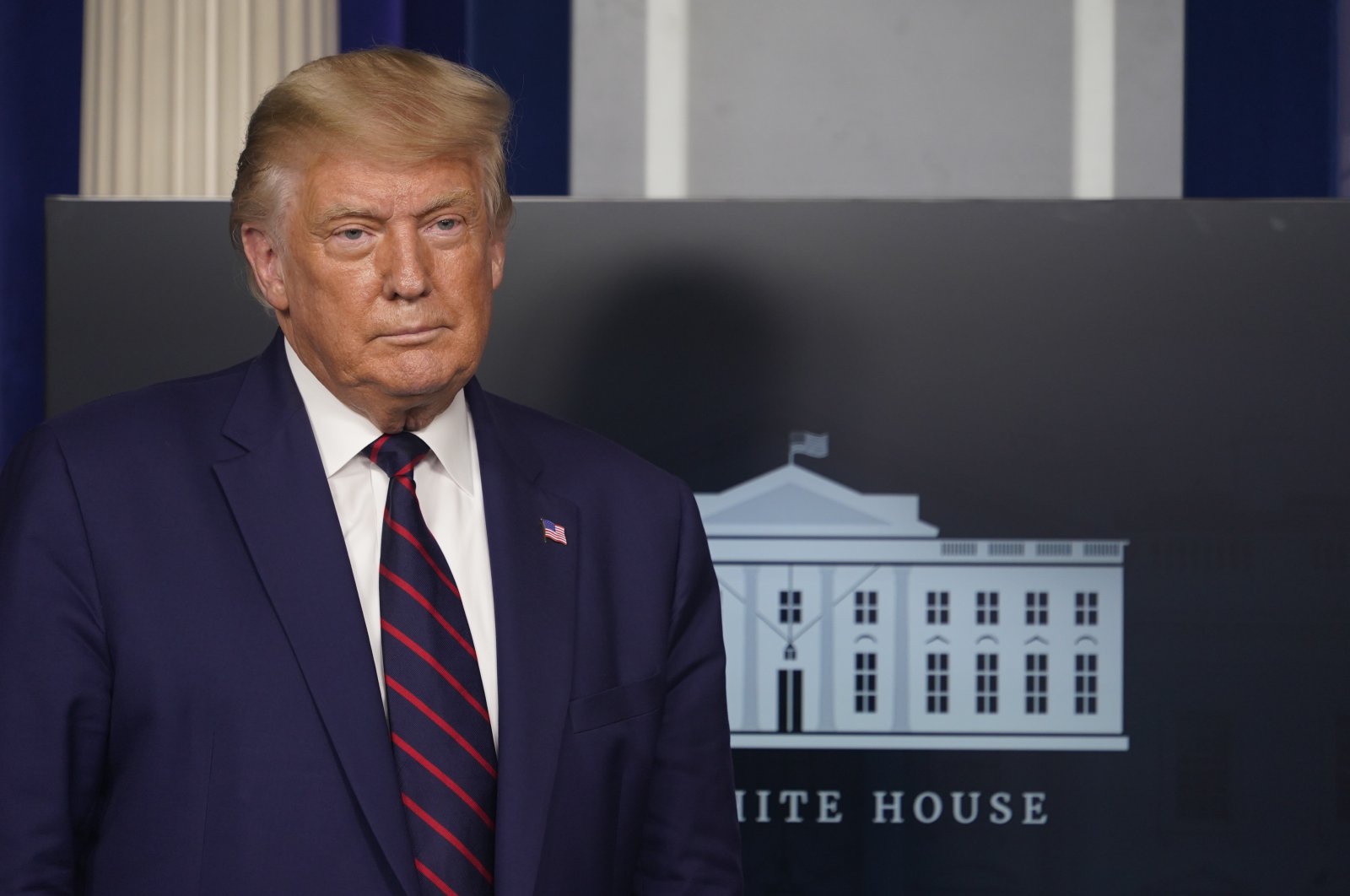 U.S. President Donald J. Trump holds a news briefing at the White House in Washington, D.C., U.S., Sept. 4, 2020. (EPA Photo)