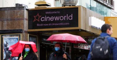 People walk past a Cineworld in Leicester's Square, amid the coronavirus disease (COVID-19) outbreak in London, Britain, Oct. 4, 2020. (Reuters Photo)