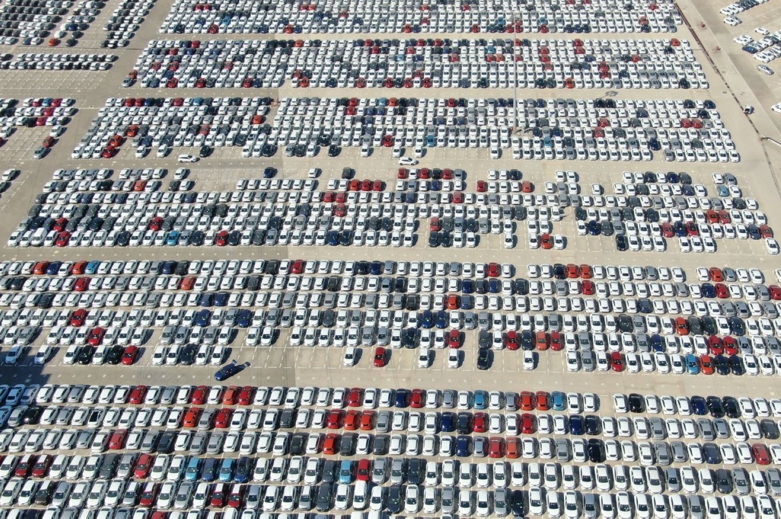 Carss parked at a plant in northwestern Bursa province, Turkey, Oct. 3, 2020. (IHA Photo)