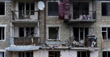 The aftermath of recent shelling during a military conflict over Nagorno-Karabakh in Stepanakert (Khankendi), Oct. 4, 2020. (REUTERS Photo)
