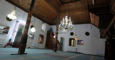 A view from the interior of the Çataksu Çukur Mosque, Erzurum, eastern Turkey, Oct. 2, 2020. (AA PHOTO)