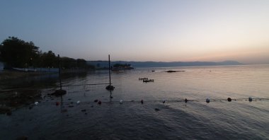 A shot from the filming continuing at Lake Iznik, Bursa, western Turkey, Oct. 4, 2020. (AA PHOTO)