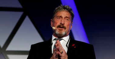 John McAfee, co-founder of McAfee Crypto Team, CEO of Luxcore and founder of McAfee Antivirus, speaks at the Malta Blockchain Summit in St. Julian's, Malta Nov. 1, 2018. (Reuters Photo)