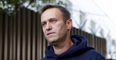 Russian opposition leader Alexei Navalny speaks with journalists after he was released from a detention center, Moscow, Aug. 23, 2019. (REUTERS Photo)