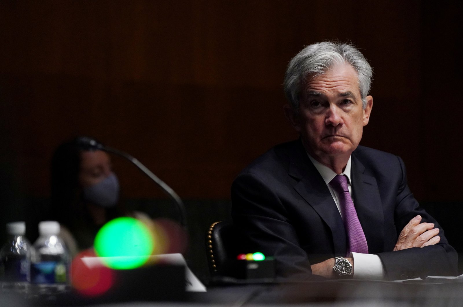 U.S. Federal Reserve Chairman Jerome Powell listens during the Senate Committee on Banking, Housing and Urban Affairs hearing examining the quarterly CARES Act report to Congress, in Washington, D.C., U.S., Sept. 24, 2020. (Reuters Photo)