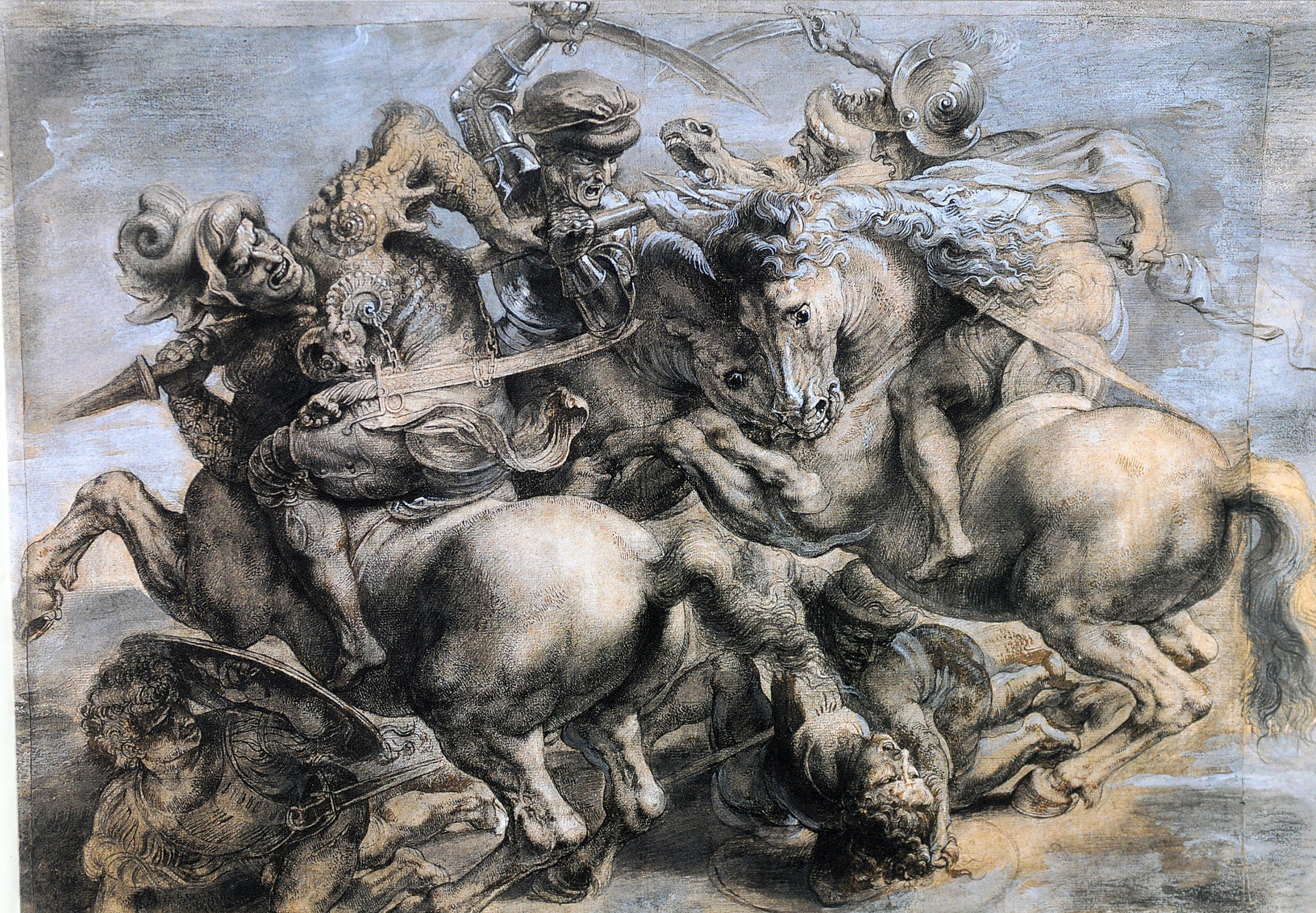 The copy of 'The Battle of Anghiari' painted by Flemish artist Peter Paul Rubens in Louvre Museum, Paris. (REUTERS PHOTO)
