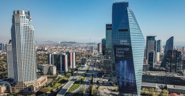 The financial district of Levent in Istanbul, Turkey, is seen in this aerial picture taken on April 25, 2020. (AFP Photo)