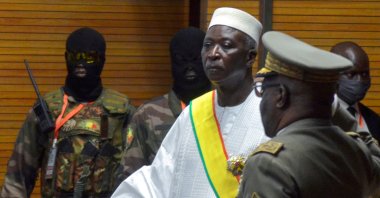 The new interim president of Mali, Bah N'Daw, is sworn in during the inauguration ceremony in Bamako, Mali, Sept. 25, 2020. (Reuters Photo)