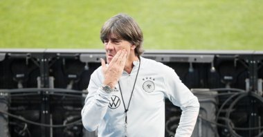 Germany coach Joachim Low during a training session ahead of UEFA Nations League match against Ukraine, in Kyiv, Oct. 9, 2020. (Reuters Photo)