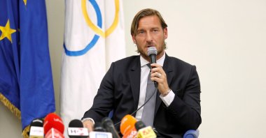 AS Roma's Francesco Totti speaks during a news conference at Coni Palace, Rome, Italy, June 17, 2019. (Reuters Photo)