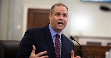 NASA Administrator Jim Bridenstine testifies before a U.S. Senate Commerce, Science and Transportation Committee, in the U.S. Capitol, in Washington, U.S., Sept. 30, 2020, (Graeme Jennings/Pool via REUTERS)