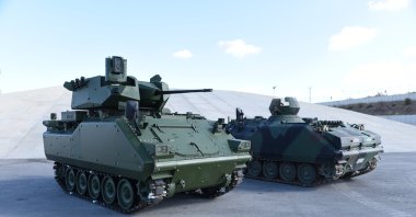 Prototypes of armored combat vehicles that are being modernized as part of joint project by two Turkish defense firms, Oct. 14, 2020. (Photo by the SSB via AA)