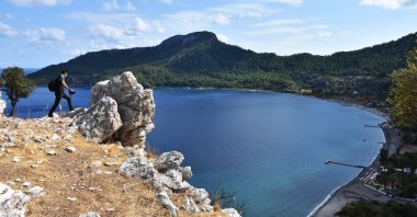 The ancient city of Amos is located at a dominant point that overlooks the surrounding bays, Muğla, southwestern Turkey, Oct. 13, 2020. (AA Photo)